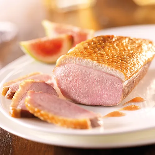 Entenbruststreifen mit Rucola Salat und Himbeerdressing